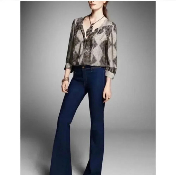 Joie Hartford Kaleidoscope Print Puff Sleeve 100% Silk Blouse(XS) - Picture 8 of 11